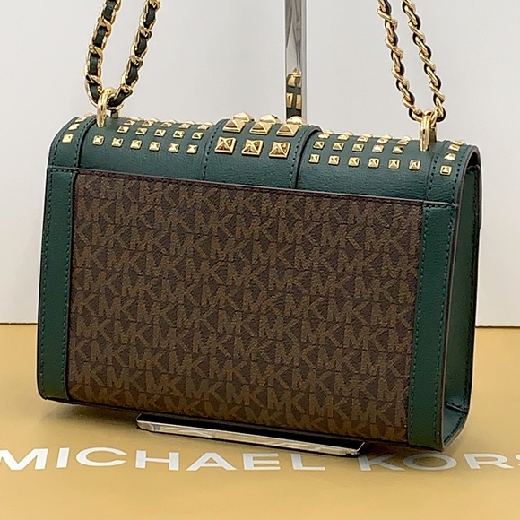 MICHAEL KORS ROSE MEDIUM FLAP SHOULDER RACING GRN - Picture 2 of 15